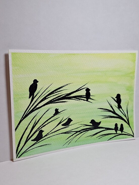 Laura Rath, Artist Other - "Gathering" Hand-painted watercolor & acrylic painting